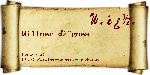 Willner Ágnes névjegykártya